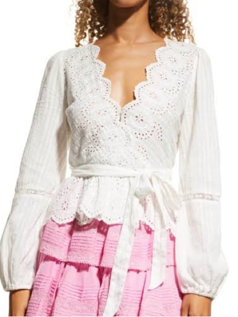Loveshackfancy wrap eyelet top